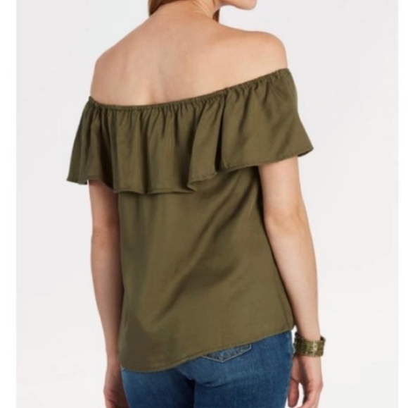 Sanctuary Chambray Off Shoulder Ruffle Top Blouse - Picture 7 of 13